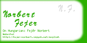 norbert fejer business card